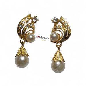 Brincos Ouro  com Perolas e Zirconias