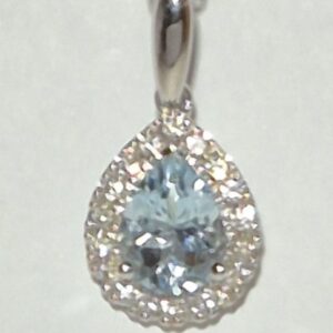 Colar Ouro 19.2 ktes com Topazio Azul e Brilhantes