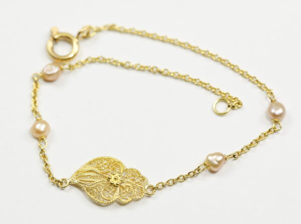 Pulseira Filigrana em  Ouro  19.20 Kilates com Perolas