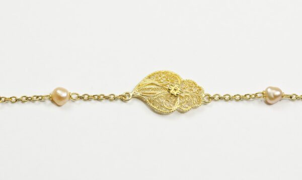 Pulseira Filigrana em  Ouro  19.20 Kilates com Perolas - Image 2