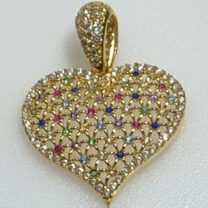 Coração de Ouro com Zircónias