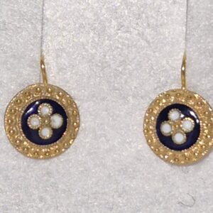 Brincos de Ouro com  Esmalte