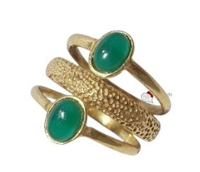 Anel de Prata com ágatas