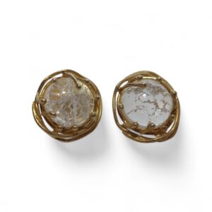 Brincos de Prata Dourada com Pedra