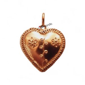 Coração de Ouro com Flores Filigrana