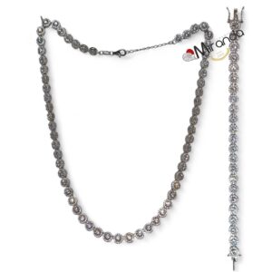 Conjunto Colar e Pulseira de Prata com Zirconias