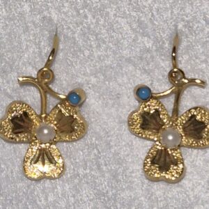 Brincos de Ouro com Zircónias e Turquesas