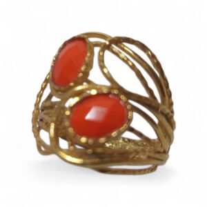 Anel de Prata com Corais